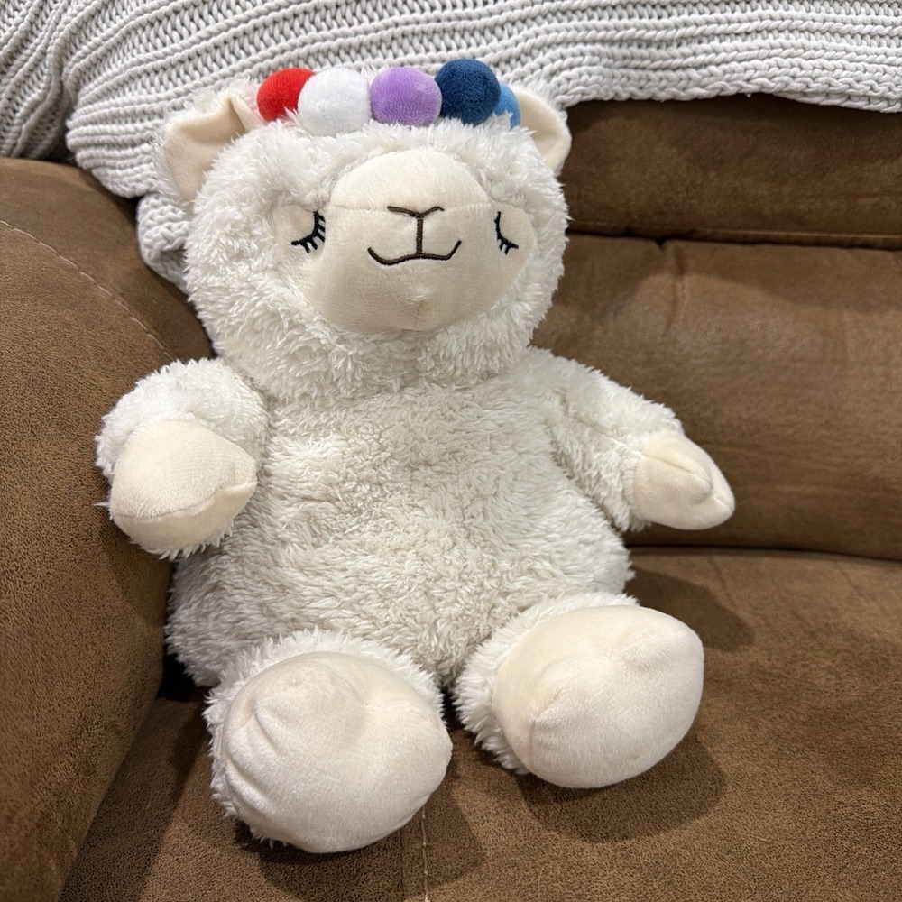 Warmies Microwavable Marshmallow Llama With Pom Poms Lavender Scent Plushie